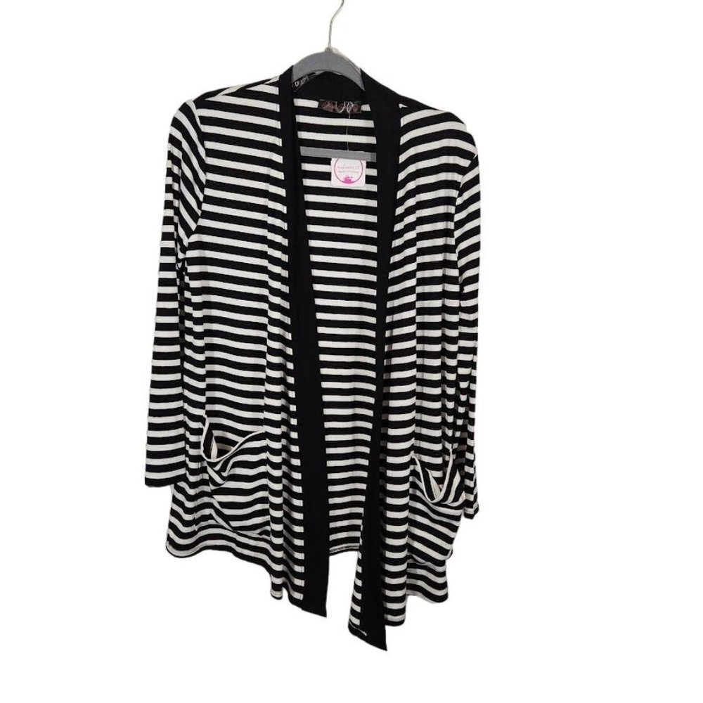 NWT Shiela Rose Striped Open Front Cardigan Size Large